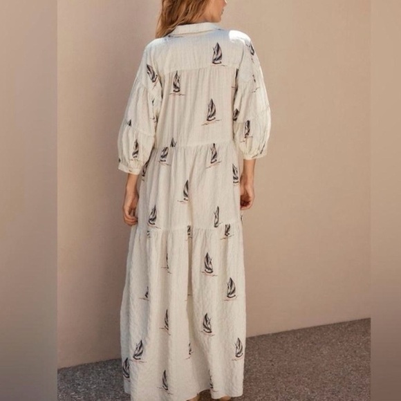 Anthropologie Carolita Printed Tiered Shirt Dress - Picture 3 of 8